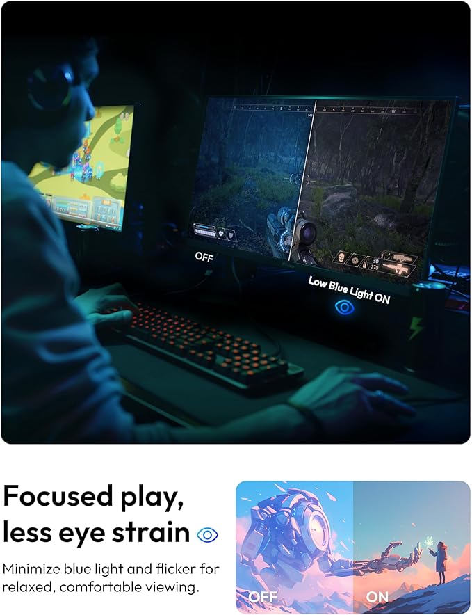 Pixio PXC248 Wave Blue 24 inch 200Hz Refresh Rate FHD 1080p Resolution 1500R Curve Fast VA Panel 1ms GTG Response Time Adaptive Sync HDR Curved Gaming Monitor