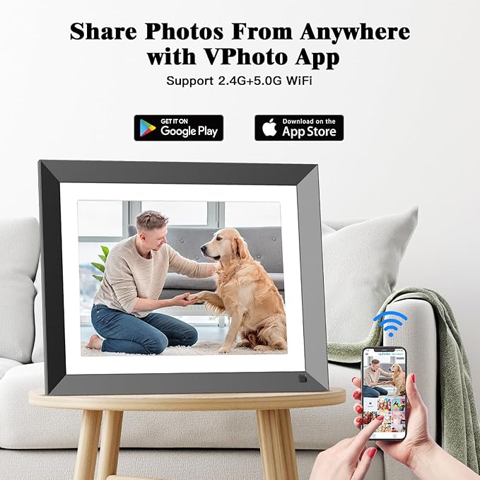 FULLJA 11” 2K Smart Digital Picture Frame 32GB - WiFi Digital Photo Frame with IPS Touch Screen, Instantly Share Photos/Video via App, Motion Sensor, Gift for Christmas