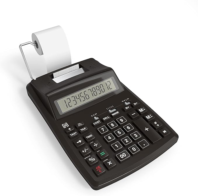 Staples TRU RED TR44780 TR44780 12-Digit Desktop Printing Calculator, Black