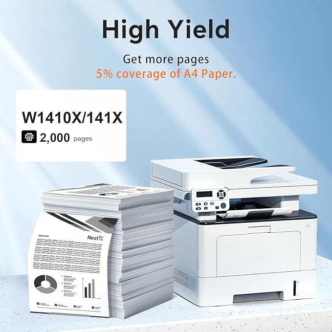 141X Compatible Toner Cartridge Replacement for HP 141X Black Toner Cartridge for HP W1410X 141A 141 Works with HP M110w, MFP M140w, MFP M139w Printers (2-Pack, with Chip)