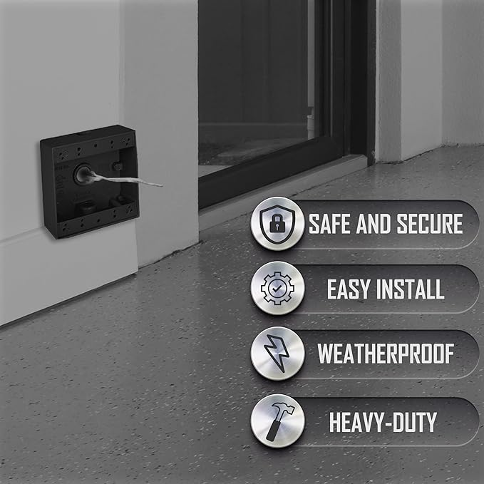 2-Gang Weatherproof Box, Three 3/4 in. Outlets, Bronze