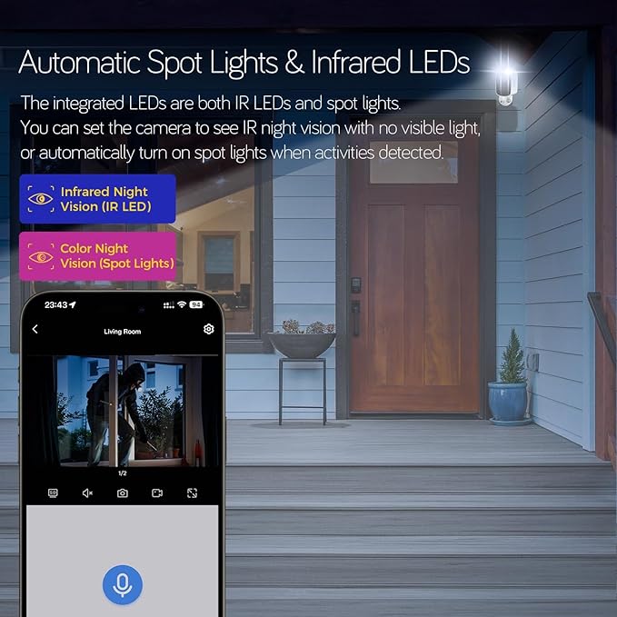 xmartO 4MP QHD WiFi6 Dual-Band Wireless Solar-Powered Indoor & Outdoor Home Security Camera