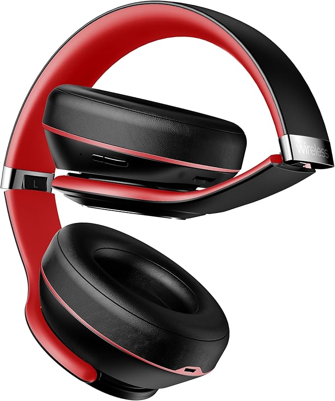 Bluetooth Headphones Over Ear, 90 Hours Playtime Wireless Headphone with 3 EQ Modes, Noise Isolating HiFi Stereo with Deep Bass, Microphone, Soft Earpads for Cellphone/PC