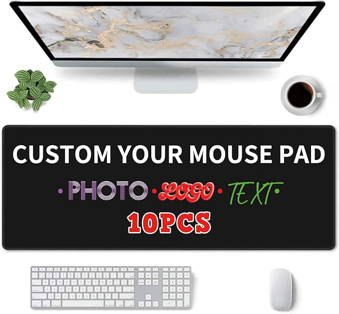 10 Pcs Custom Mouse Pad with Photo, Personalized Mouse Pad with Picture, Customized Picture Mousepad, Soft Touch, Ideal Gift for Office Workers, 12in*31.5in