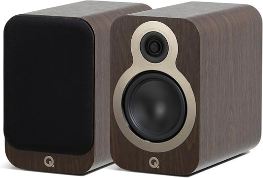 Q Acoustics 3030c Bookshelf Speakers Pair Claro Walnut - 2-Way Reflex Enclosure Type, 5.5" Bass Driver, 0.9" Tweeter - Stereo Speakers/Passive Speakers for Home Theater Sound System