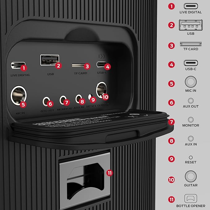 Monster Cycle Plus Bluetooth Speaker, 380W High Power Portable Party Speaker with 7 Lighting Effects, 108dB Loud Stereo Sound, 24H Playtime, Speakers with Subwoofer for Outdoor, Party