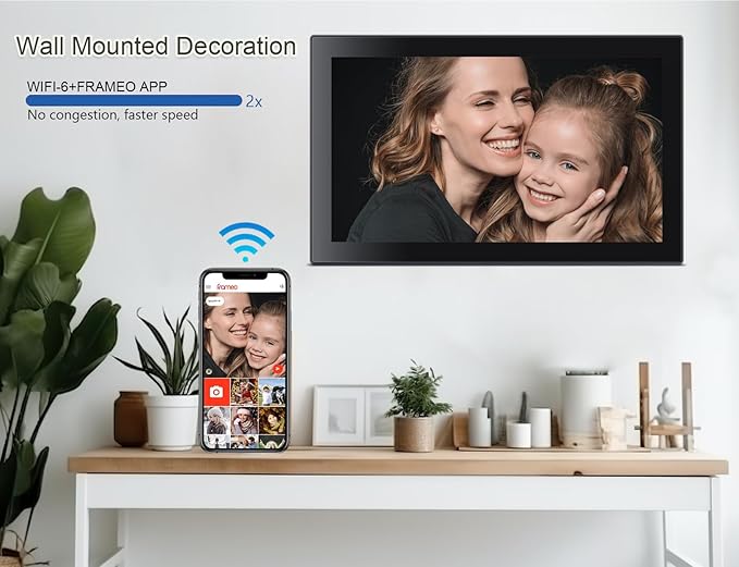 Frameo Digital Picture Frame with 1080P IPS Touch Screen HD Disply,21.5 Inch Large Digital Photo Frame, 32GB WiFi Frame with Swivel Mount,Send Photos Instantly from Anywhere with via App