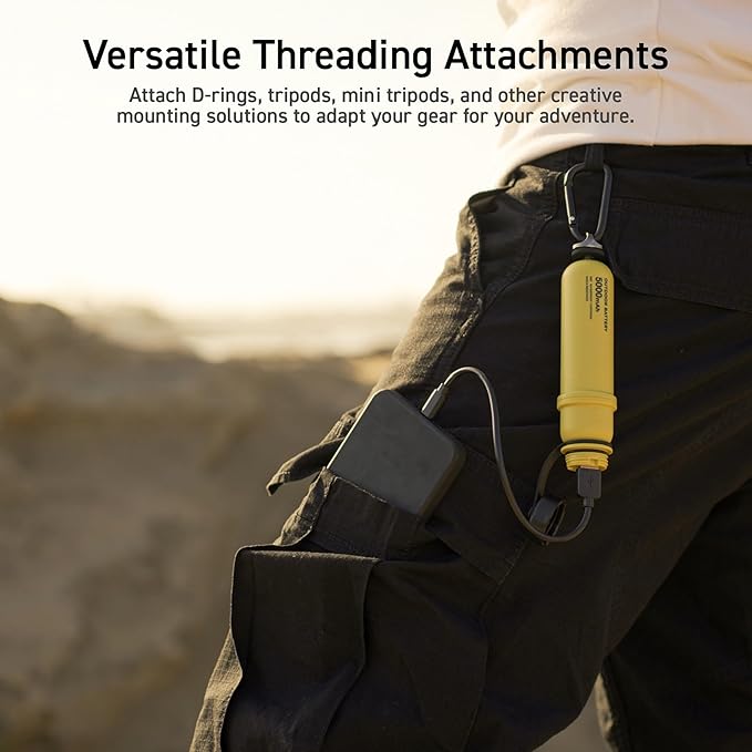 NESTOUT Rugged Power Bank, 15000mAh Outdoor Charger, 32W USB C Fast Charging PD, Waterproof IP67, Heavy Duty Shockproof, Tactical Battery Pack for iPhone Tablet Hiking Camping Survival (Black)