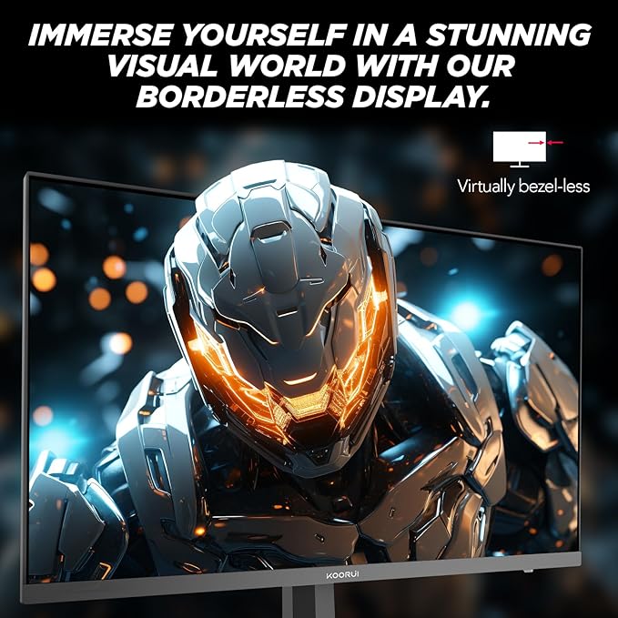 KOORUI Gaming Monitor, 27" 200Hz 1ms Fast IPS Computer Monitor, FHD HDR400 Display, 90% DCI-P3 Color Gamut PC Screen, Adaptive Sync, Ultra Slim Frame, VESA Mountable, HDMI 2.0, DP 1.4, G2711P
