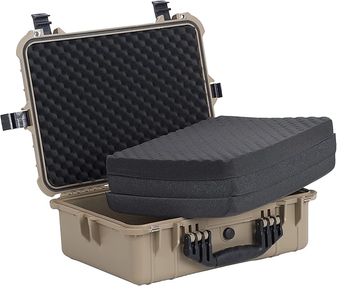 MEIJIA Portable Waterproof Protective Case,Hard Camera Case,Customized Fit Foam Inserted, Elegant Black,Fit for Camera, Equipments, Lens,Drones(Black)