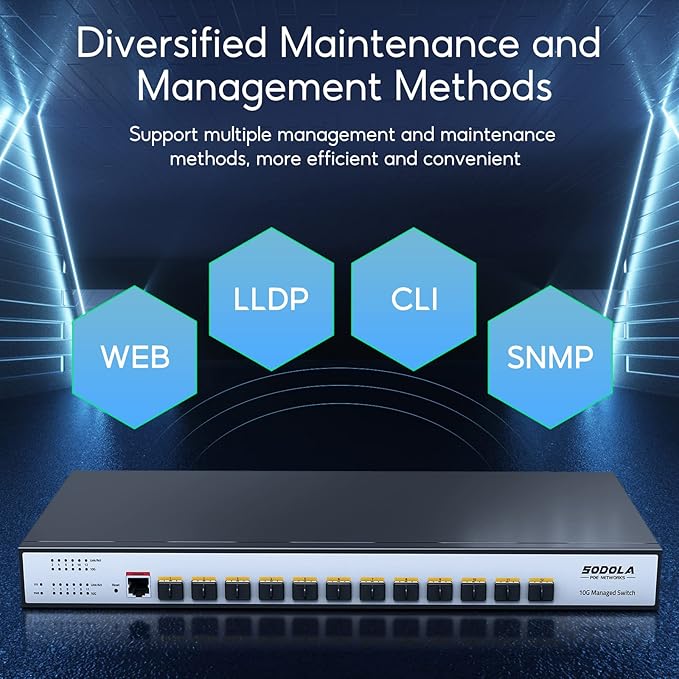 12 Port 10G SFP+ Smart Switch| L2/L3+ Smart Managed | DoS Attack Prevention | IPv6 | Static Routing | L2/L3QoS, IGMP & LAG | Limited Lifetime Protection Managed Ethernet Switch …