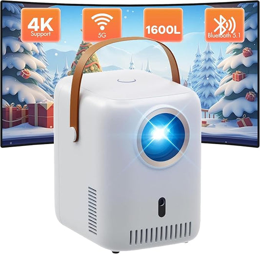 [Auto Focus] 4K Projector with 5GWiFi and Bluetooth, Outdoor Projector, Portable Movie Projector, 15000 Lumen, Android 9.0, Compatible with iOS/Android/TV Stick/HDMI/PS5