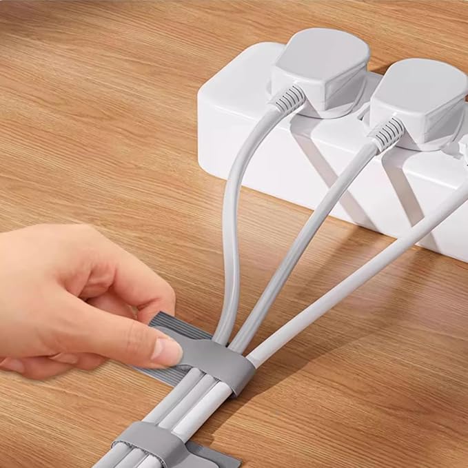 100 Pcs Hook and Loop Cable Straps,Self Adhesive Hook and Loop Cable Ties,Adjustable Cord Organizers for Desk,Reusable Wire Organizers for Cords,Cord Organizer (Grey)