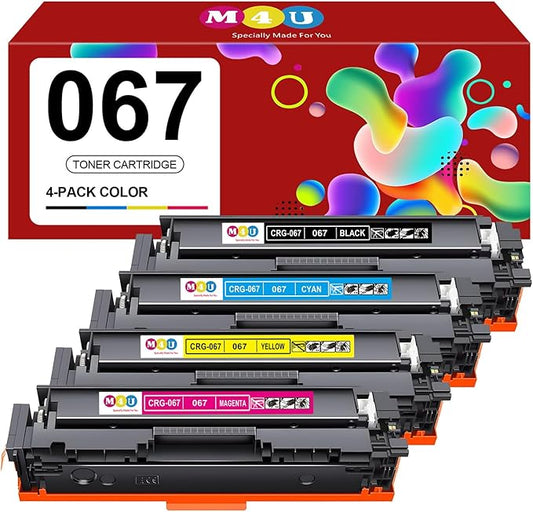 067 Toner Cartridge Set 4 Pack Compatible for Canon 067 067H Color ImageCLASS LBP632Cdw LBP633Cdw MF653Cdw MF654Cdw, i-SENSYS LBP631Cw LBP633Cdw MF651Cw Printer(Black Cyan Magenta Yellow)