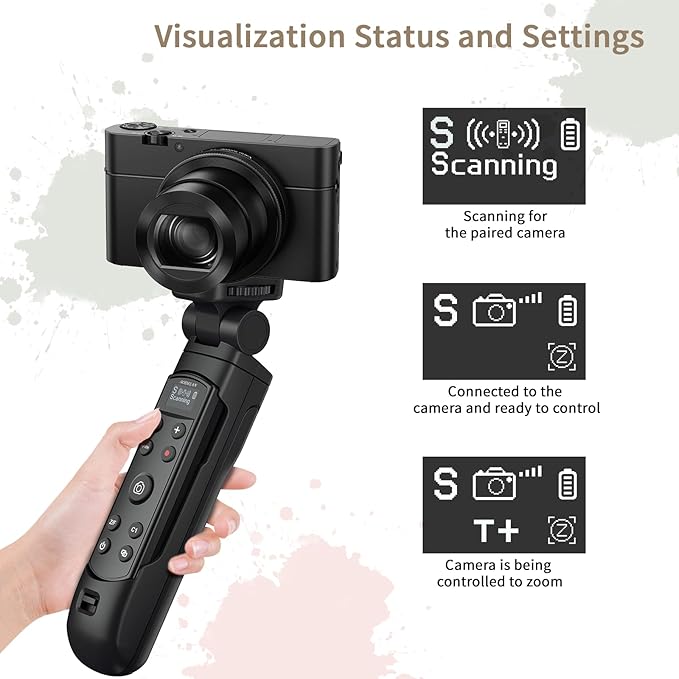 for Sony Camera Tripod with Rechargeable Shutter Release,AODELAN Shooting Grip Wireless Remote Control Handle for A7C,A7III,ZV-1,ZV-E10,ZV-1F,A6100,A6400,A6700,A7IV,RX100 VII,A9,A9 II,DSC-RX0 II