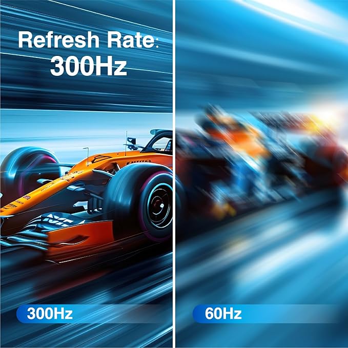 24.5 inch 300Hz 240Hz Gaming Monitor, FHD 1080p, 1ms, PC Monitor Gaming, IPS, Adaptive sync, PC Monitor, NTSC 85%, sRGB 120%, Ultra Slim, DP x2, HDMI x2, VESA, with DP Cable up to 300Hz