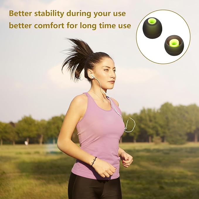 Silicone Replacement Earbud Tips for In-Ear Headphones (Inner Hole 3.8mm-5.1mm) - 9 Pairs, S/M/L