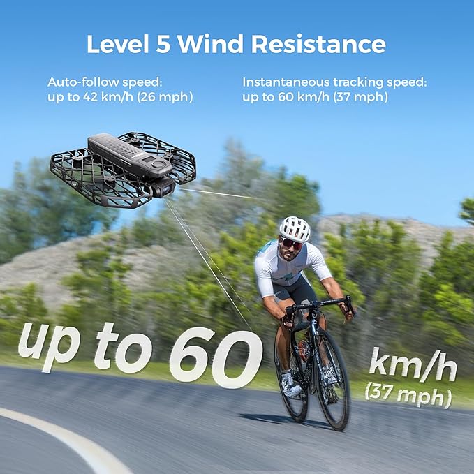 X1 PRO 4K Action Flying Camera, Foldable Drone with Camera with 42 KM/H Follow Speed, 10+ Fully Automatic Flight Modes, Fly Anywhere with OmniTerrain, SmoothCapture 2.0(Cycling Combo)