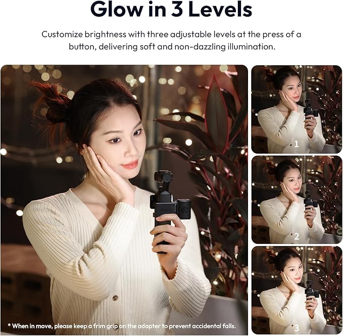 ULANZI LM001 Magnetic Mini Light for DJI Osmo Pocket 3, 2W USB C Rechargeable Auxiliary LED Fill Light, 500mAh, 5800K, CRI ≥95, IPX4 Water Resistance, Brightness 3 Levels Adjustable