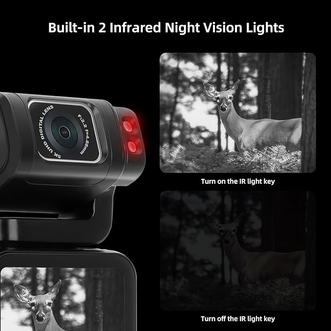 ORDRO M3 5K Video Camera Camcorder, WiFi IR Night Vision Handheld Camera for YouTube,4K UHD Video Camera with 3.5" Flippable Touch Screen, 3250mAh Capacity Battery,64G Card