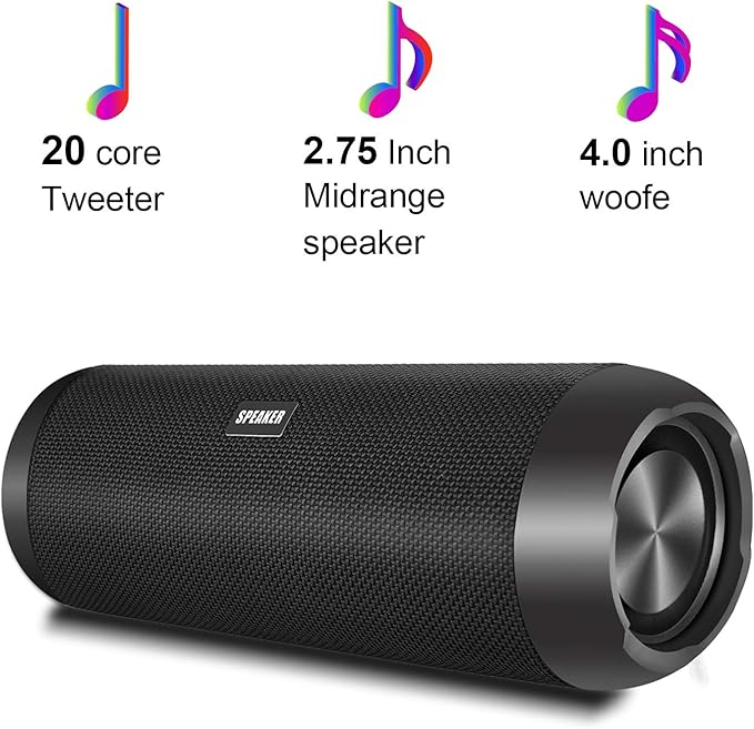 Bluetooth Speakers, 30W Portable Speaker Loud Stereo Sound, Rich Bass IP67 Waterproof, 30+ Hour Playtime, Built-in Mic, Wireless Speaker with TF, AUX, FM for Shower, Pool, Party, Travel, Outdoors