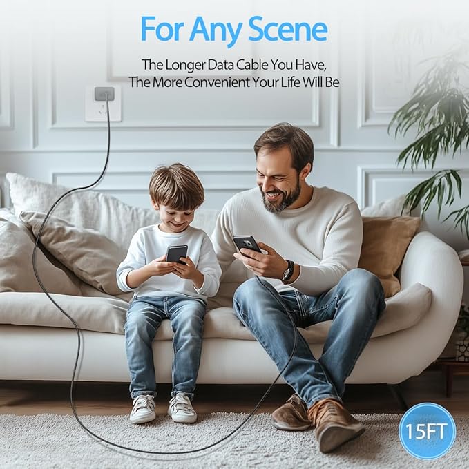 10FT Long PS4 Charger Cord for Xbox One Controller,PS4 Charging Cable,Micro USB Cable for Xbox One S/X Slim Elite Controller,Dualshock 4 Data Cord Wire for Sony PlayStation 4 Controller Games Console