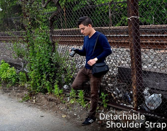 2-Pack Soft Padded Camera Bags, Small & Medium Sizes Camera Case for DSLR & Mirrorless Cameras, Fits Canon, Nikon, Sony, Olympus, Samsung, Panasonic,Lightweight Case Shockproof Gadget Bags with Strap