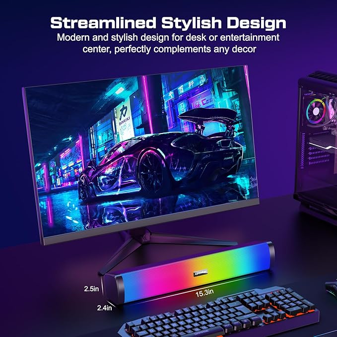 Computer Speakers for Desktop, Gaming Speakers with Touch Lights PC Speakers with Surge Clear Sound, USB Powered for Computer Desktop PC Laptop Monitor