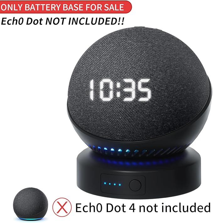 Battery Base for Echo Dot 5th Gen Portable Echo Dot 4th and 5th and Homepod Mini Gen Battery Base Pack, Not Including dot Speaker (Blue)