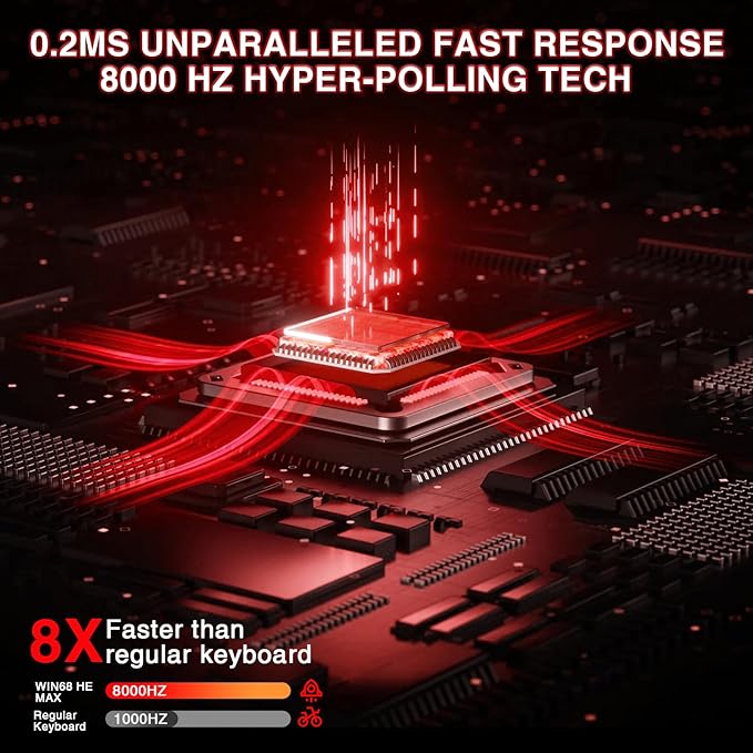 AULA WIN68 HE MAX - Hall Effect Gaming Keyboard with Magnetic Switch, Adjustable Actuation Fast Trigger Mode, 8KHz Polling Rate, RGB Backlit Wired Mechanical Gaming Keyboard 60 Percent Compact Design