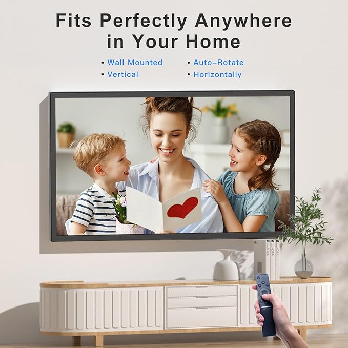 32-Inch FHD 64GB Extra Large Digital Picture Frame - 1920x1080 IPS 1080P Digital Photo Frame, Remote Control, Sync Smartphone Screen, Share Photos Videos via App Email, for Mom Dad
