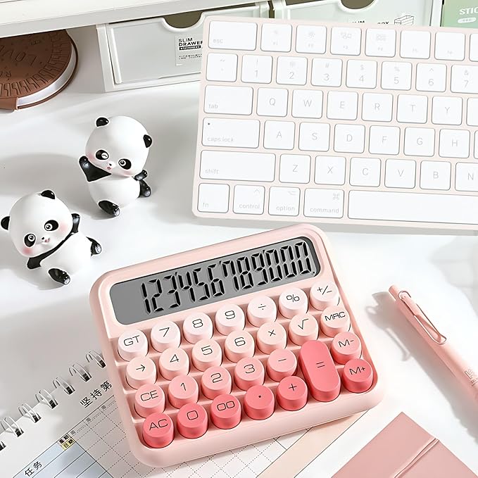 Pink Calculator 12-Digit Large LCD Display Calculator with Big Buttons, School, and Home Use,The Best Choice for Gifts