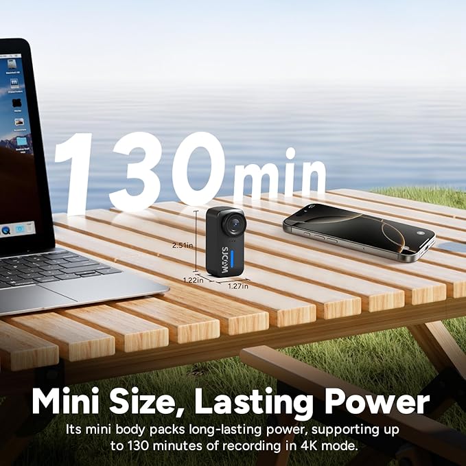 SJCAM C110Plus Magnetic Combo, 4K POV Pocket Action Camera,170° FOV Video, 6-Axis Stabilization,Mini Body Camera, Waterproof, Wearable cam for travel sport,Built-in Mic for Vlogging,Helmet Mount,Black