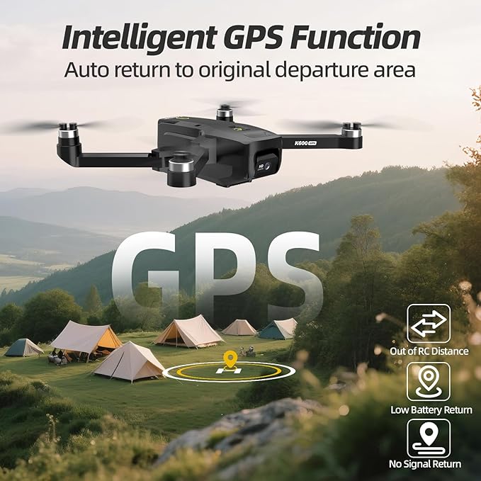 GPS Drone with 1080P Camera, 4.5" FPV Screen, 5GHz Transmission Foldable Drone with Brushless Motor, Auto Return Follow Me & 32G SD Card, Gesture Control, Optical Flow for Adults/Kids/Beginners