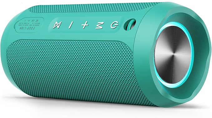 EDUPLINK Bluetooth Speaker IPX7 Waterproof Wireless Speaker with Bass 20H Playtime TWS Stereo Pairing Portable Outdoor Speakers for Beach Camping Travel Gifts for Men Women Girls Boys Teens Teal