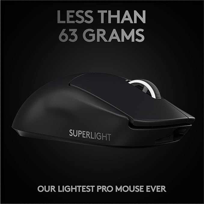 Logitech G Pro X Superlight Wireless Gaming Mouse + G840 XL Gaming Mouse Pad Bundle - Black