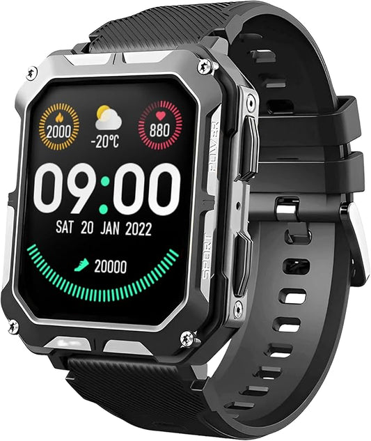 Rugged Smart Watch for Men, Original Smartwatch, Waterproof Digital Watch for The Toughest Jobs, with Fitness Trackers, Heart Rate Monitor, IP68, Pedometer, Workout Modes and More