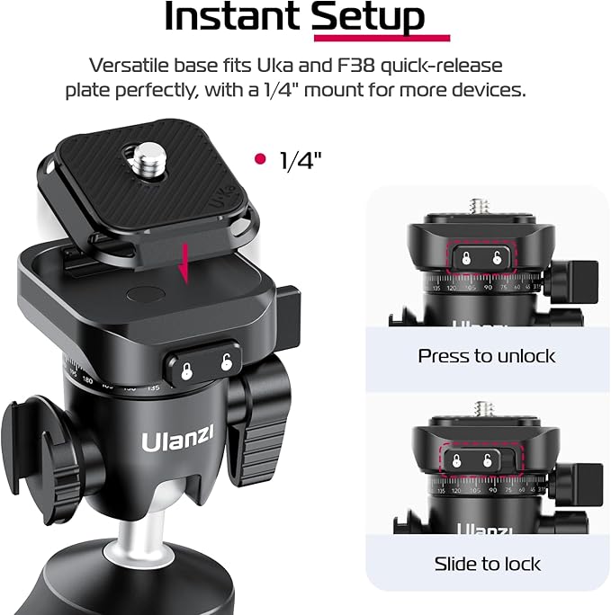 ULANZI Tabletop Tripod for Camera Mini Vlogging Tripod TT38, Uka F38 ClickOpen Flexible Travel Tripods for Sony/Canon/Nikon/Fujifilm DSLR DJI Osmo Nano Pocket Shooting Selfie Video Vlog