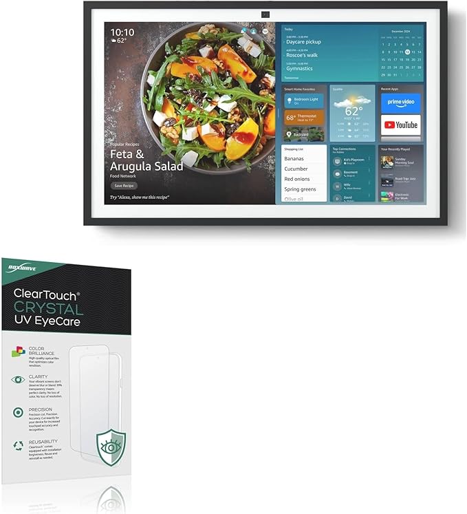 BoxWave Screen Protector Compatible With Amazon Echo Show 21 - ClearTouch Crystal Anti-UV EyeCare (2-Pack), Filters out Harmful Blue Light Reduce Fatigue