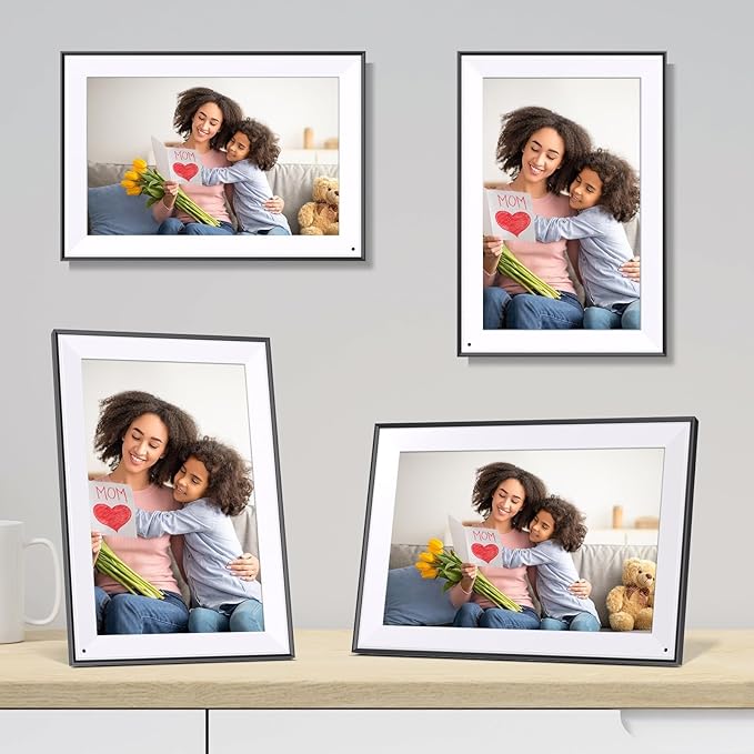 10.1" Digital-Picture-Frame Smart Digital Photo-Frame - 16GB Digital Frame, IPS Touch Screen, Auto-Rotate, Slideshow, Load Photo Video from Phone via APP Email, Free Cloud Storage, Gift for Family