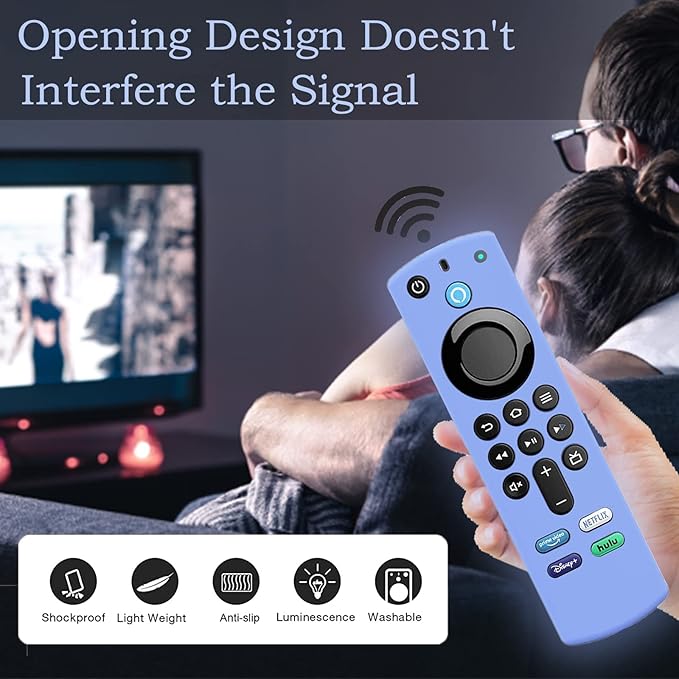 2Pack Remote Cover for Firetvstick 4K Max (3rd Gen) 2021,Silicone Protective Case Compatible with firetvstick 4K Alexa Voice Remote Control with Lanyards,Anti-Slip,Shockproof (Glow Blue&Glow Green)