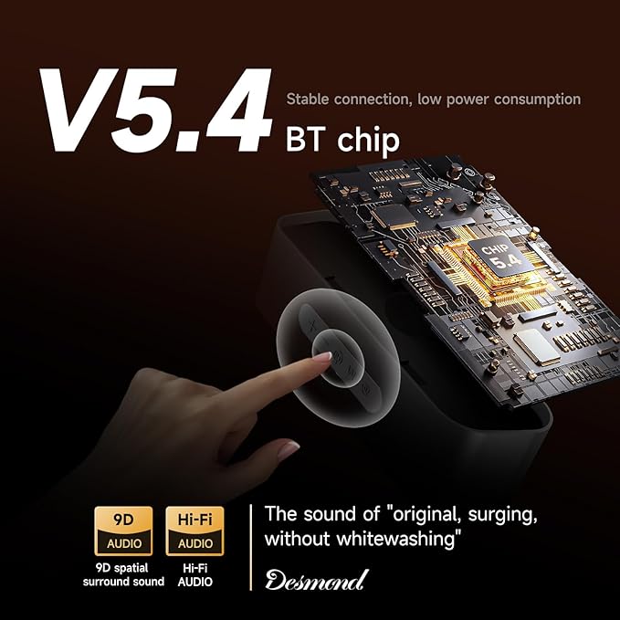 Portable 5.4 Bluetooth Speaker, 9D Surround Sound,Hi Fi Sound Effect, IPX5 Hard core Waterproof,Multi-Mode Switching,high-Definition Hands-Free Calling