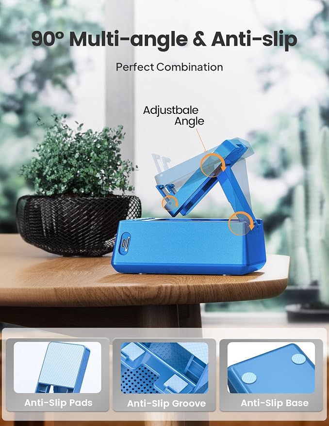 Birthday Gifts for Men Women, Cell Phone Stand Bluetooth Speaker with Anti-Slip Base, Hd Surround Sound, Cool Multi Functional Gadget, Unique Gift for Him, Her, Husband, Wife, Dad, Mom