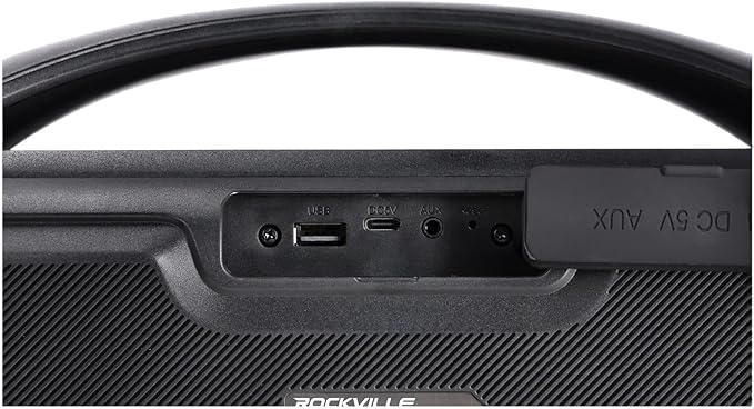 Rockville GO Party MAX BASS Large 70W Portable LED Bluetooth Speaker, Deep Bass, Wireless Link, IPX5 Water Resistant, for Parties and Outdoor Events