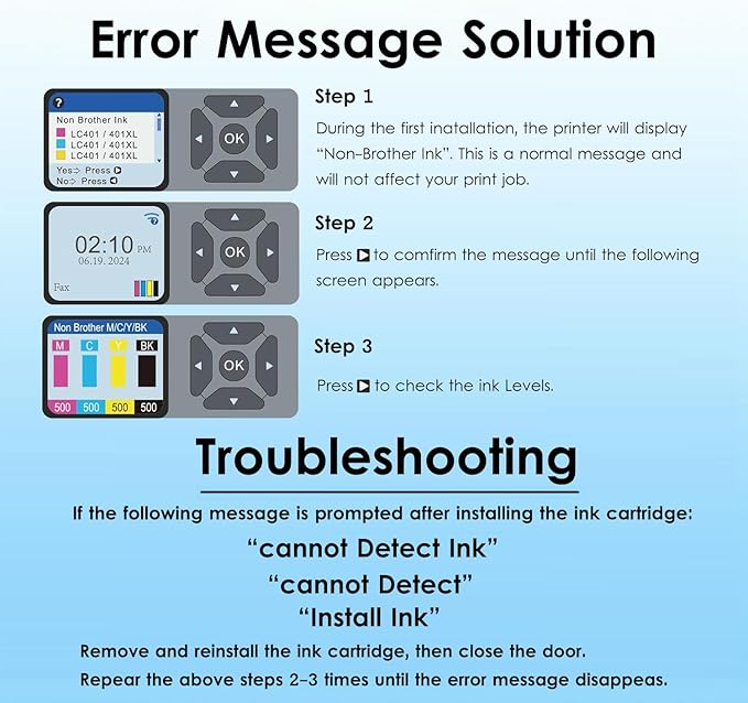 LC401XL Ink Cartridges High Yield Compatible for Brother Printer 401XL LC 401 with Brother MFC-J1010DW MFC-J1170DW MFC-J1012DW (Black Cyan Magenta Yellow, 10 Pack)