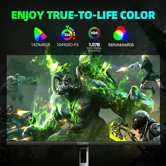 27-inch Gaming Monitor 300Hz QHD(2560× 1440p), 1MS,Fast IPS,142% sRGB, MAX400Nit, VESA,FreeSync, Built-in Dual Speakers, HDMI 2.1& DP 1.4,Height/Pivot/Tilt/Swivel Vertical Monitor, for PS5/Xbox