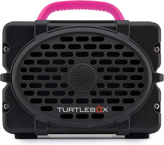 Turtlebox Original Gen 3: Portable Outdoor Bluetooth Speaker – Ultra-Loud (120dB), Waterproof (IP67), Rugged, Impact-Resistant, 3-Day Battery | Party Mode: Unlimited Pairing Stereo, Gray/Pink