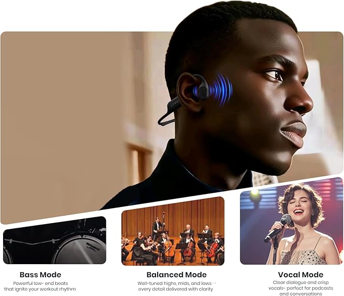 LYPERTEK Bone Conduction Headphones, IP68 Waterproof Swimming Headphones,Bluetooth 6.0 Open Earphones, 32GB Memory Bone Conduction Sports Earphones,Wireless Underwater Earbuds for Running,S30-Black