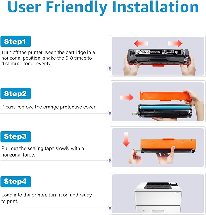508A 508X Toner Cartridge Compatible with 508A 508X (CF360A-CF363A, with Chip) for Color Laserjet Enterprise M553 M553dn M553n M553x M552 M577 Series Printers