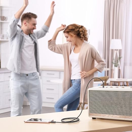 Syncwire Long Aux Cable 6.5Ft- Auxiliary Audio Cable for Headphones, Car, Home Stereos, iPhone/Ipad iPod/Echo Dot, Galaxy S8/ Galaxy Note 8/ Smartphones & More - Black